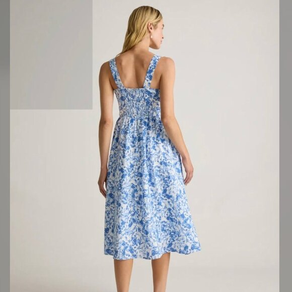 NWT Quince 100% European Linen Fit & Flare Midi Dress - Picture 3 of 4